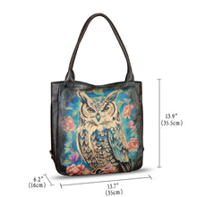 Load image into Gallery viewer, Genuine Leather Shoulder Bag for Women Hand Painted Leather Handbag Handmade Purse Work Tote Bag Casual Purse
