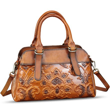Load image into Gallery viewer, Genuine Leather Purses and Handbags for Women Vintage Embossed Leather Shoulder Bag Crossbody Satchel Bags with Strap
