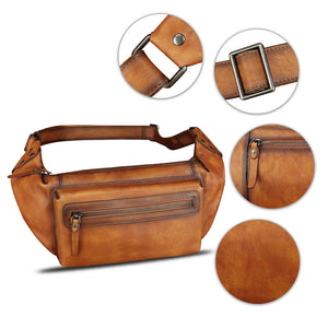 Genuine Leather Fanny Pack for Men and Women Waist Bag Hip Bag Real Leather Fanny Bag Sling Bag Crossbody Bags Chest Purses