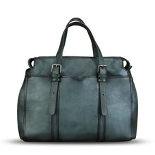 Load image into Gallery viewer, Genuine Leather Satchel for Women Hand Painted Pattern Handbag Top Handle Bags Handmade Crossbody Purse Work Tote
