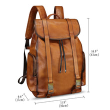 Load image into Gallery viewer, Genuine Leather Large Backpack for Men and Women Knapsack purse Rucksack Fashion Daypack High Capacity for Travel
