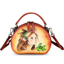 Load image into Gallery viewer, Genuine Leather Crossbody Bag for Women Hand Painted Leather Handmade Small Satchel Handbag Crossbody Purse
