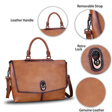 Load image into Gallery viewer, Genuine Leather Satchel Purses Handbags for Women Large Capacity Shoulder Bags Lady Work Top Handle Crossbody Bag
