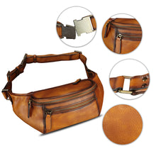 Load image into Gallery viewer, Genuine Leather Fanny Pack for Women and Men Vintage Real Leather Waist Bag Hip Bum Crossbody Sling Bag
