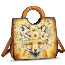 Load image into Gallery viewer, Genuine Leather Tote Bag for Women Hand Painted Leather Shoulder Handbag Handmade Purse Crossbody Work Tote Casual Purse
