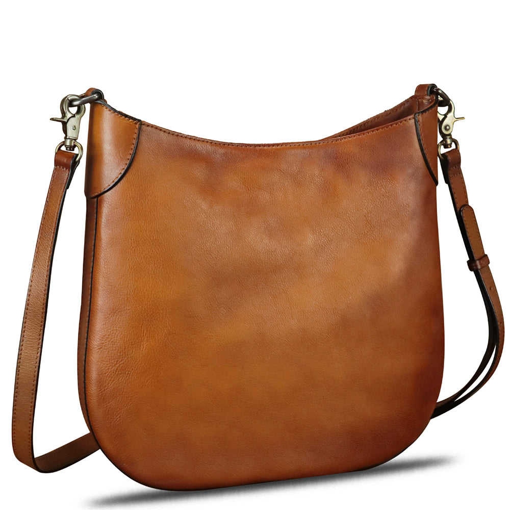 Genuine Leather Crossbody Bags for Women Retro Satchel Purse Handmade Small Designer Cute Shoulder Bag