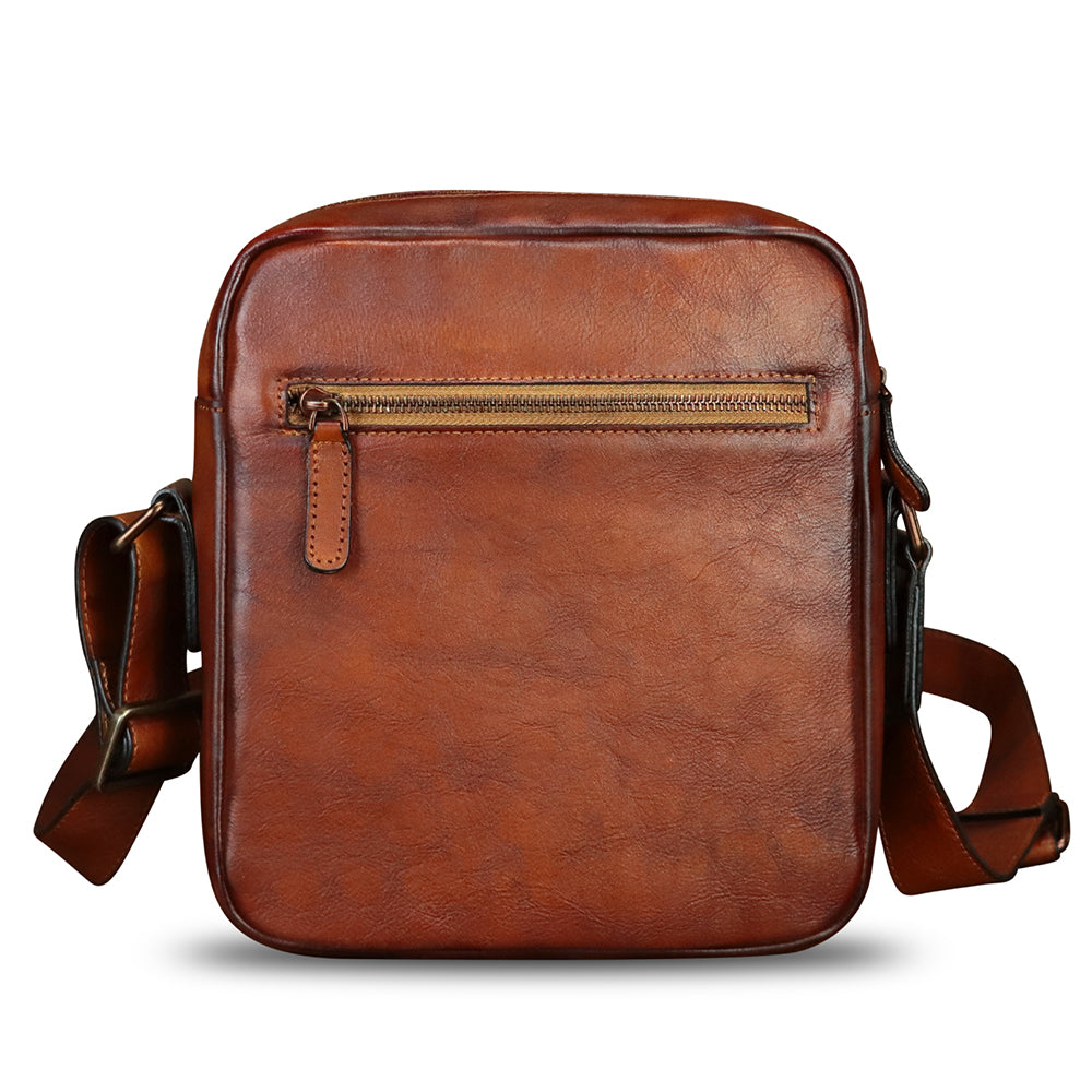 IVTG Genuine Leather Messenger Bag for Men Crossbody Shoulder Bag Satc