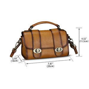 Genuine Leather Satchel for Women Vintage Purse Handmade Handbag Retro Crossbody Bag Purse