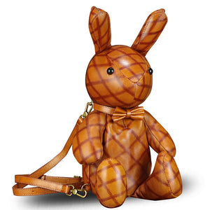 Genuine Leather Purse and Backpack Women Rabbit Shape Shoulder Bag Crossbody Bag