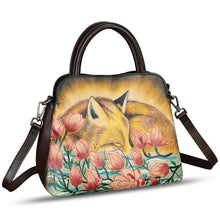 Load image into Gallery viewer, Genuine Leather Handbag for Women Hand Painted Leather Top Handle Satchel Handmade Crossbody Purse
