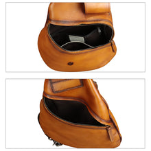 Load image into Gallery viewer, Genuine Leather Sling Bag for Men and Women Classical Real Leather Sling Backpack Purse Crossbody Bag for iPad Pro 11 inch
