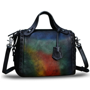 Genuine Leather Purses and Handbags for Women Vintage Handmade Fashion Leather Shoulder Bag Crossbody Satchel with Strap
