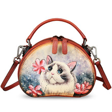 Load image into Gallery viewer, Genuine Leather Crossbody Bag for Women Hand Painted Leather Handmade Small Satchel Handbag Crossbody Purse
