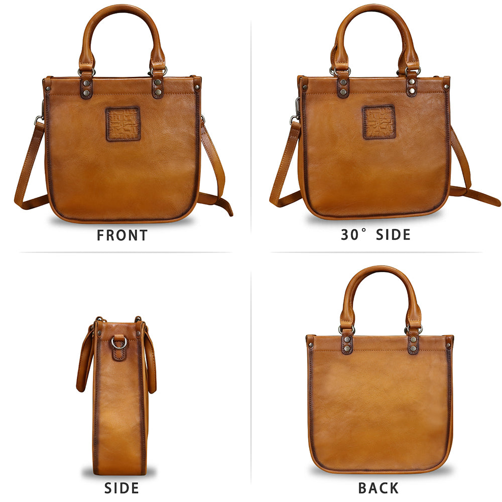 Genuine Leather Satchels for Women Top Handle Bags Handmade Vintage ...