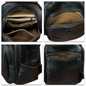 Genuine Leather Backpack for Women Hand Painted Knapsack Purse Designer Handmade Rucksack Casual Daypack