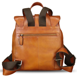 Genuine Leather Backpack Purse for Women Vintage Casual Daypack Back Bag Handmade Knapsack Western Rucksack Satchel