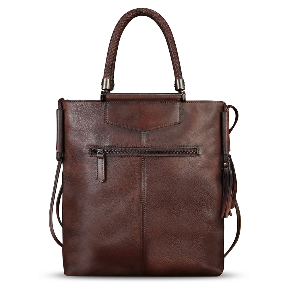 Genuine Leather Handbag for Women Hand Painted Leather Top Handle Bag ...