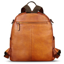 Load image into Gallery viewer, Genuine Leather Backpack Purse for Women Vintage Casual Daypack Back Bag Handmade Knapsack Western Rivets Rucksack
