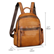Load image into Gallery viewer, Genuine Leather Fashion Backpack for Women Vintage Satchel Soft Real Leather Knapsack Purse Rucksack Daypack Bag
