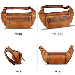 Genuine Leather Fanny Pack for Men and Women Waist Bag Hip Bag Real Leather Fanny Bag Sling Bag Crossbody Bags Chest Purses