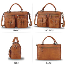 Load image into Gallery viewer, Genuine Leather Purse and Handbag for Women Vintage Handmade Leather Top Handle Satchel Purses Shoulder Bag Strap
