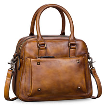 Load image into Gallery viewer, Genuine Leather Satchels for Women Top Handle Bags Handmade Vintage Crossbody Bag Purses Shoulder Bag
