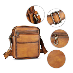 IVTG Genuine Leather Purse and Shoulder Bag for Men Fashion Leather Messenger Bag Handbag Crossbody Satchel Purses Strap