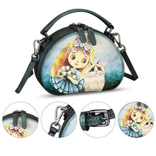 Load image into Gallery viewer, Genuine Leather Crossbody Bag for Women Hand Painted Leather Handmade Small Satchel Handbag Crossbody Purse
