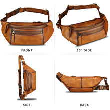 Load image into Gallery viewer, Genuine Leather Fanny Pack for Women and Men Vintage Real Leather Waist Bag Hip Bum Crossbody Sling Bag
