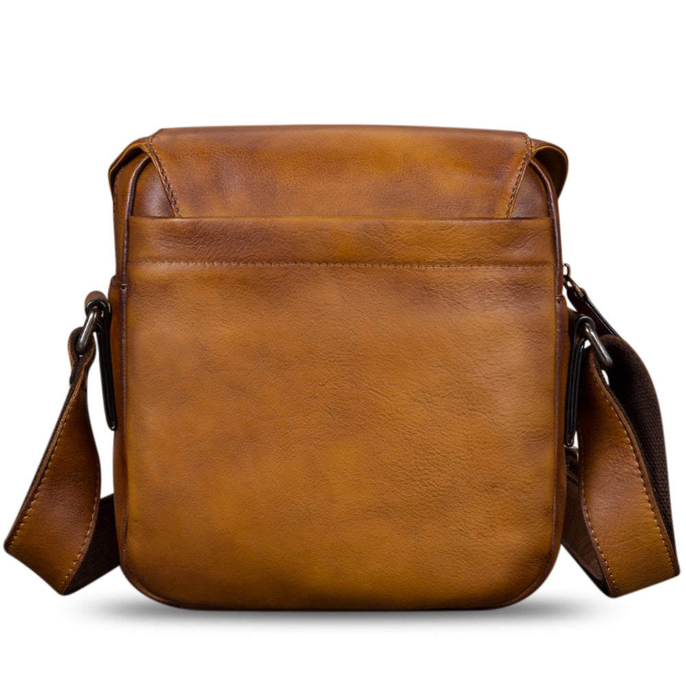 IVTG Genuine Leather Messenger Bag for Men Crossbody Shoulder Bag Satc