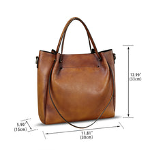 Load image into Gallery viewer, Genuine Leather Handbags for Women Satchel Purses Vintage Handmade Shoulder Bag Top Handle Handbag Totes

