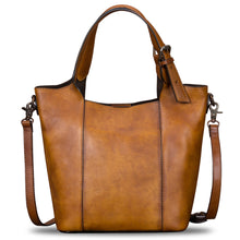 Load image into Gallery viewer, Genuine Leather Handbag for Women Vintage Handmade Shoulder Bag Purse Tote Cowhide Satchel Crossbody Top-Handle Bag
