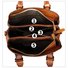 Load image into Gallery viewer, Genuine Leather Purses and Handbags for Women Vintage Embossed Leather Shoulder Bag Crossbody Satchel Bags with Strap
