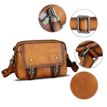 Load image into Gallery viewer, Genuine Leather Shoulder Bag Crossbody Bag for Men Vintage Real Leather Satchel for Men Messenger Bag for Work Travel
