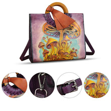 Load image into Gallery viewer, Genuine Leather Handbag Purse for Women Hand Painted Pattern Handbag Handmade Crossbody Work Tote Shoulder Bag
