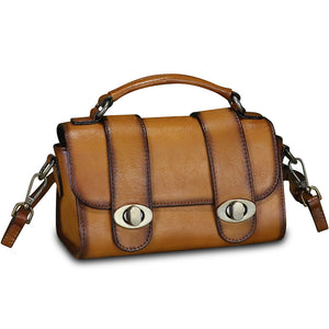 Genuine Leather Satchel for Women Vintage Purse Handmade Handbag Retro Crossbody Bag Purse