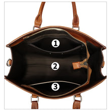 Load image into Gallery viewer, Genuine Leather Satchel for Women Purse Embossed Top Handle Handbag Handmade Crossbody Tote Shoulder Bags
