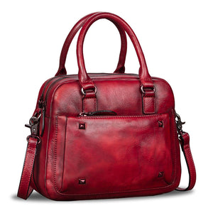 Genuine Leather Satchels for Women Top Handle Bags Handmade Vintage Crossbody Bag Purses Shoulder Bag