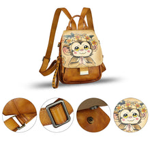 Load image into Gallery viewer, Genuine Leather Backpack for Women Hand Painted Knapsack Purse Designer Handmade Rucksack Casual Daypack
