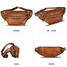 Load image into Gallery viewer, Genuine Leather Fanny Packs for Men and Women Hip Waist Bag Real Leather Fanny Bag Sling Bag Crossbody Chest Purses
