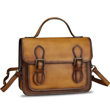 Load image into Gallery viewer, Genuine Leather Satchel Purse for Women Vintage Handmade Top Handle Handbag Crossbody Purse
