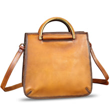Load image into Gallery viewer, Genuine Leather Satchel for Women Hand Painted Leather Handbag Top Handle Bags Handmade Purse Crossbody Bag Purse
