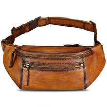 Load image into Gallery viewer, Genuine Leather Fanny Pack for Women and Men Vintage Real Leather Waist Bag Hip Bum Crossbody Sling Bag
