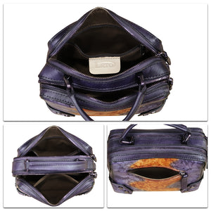 Genuine Leather Satchel for Women Purse Vintage Handmade Top Handle Handbag Retro Designer Crossbody Bag Purse