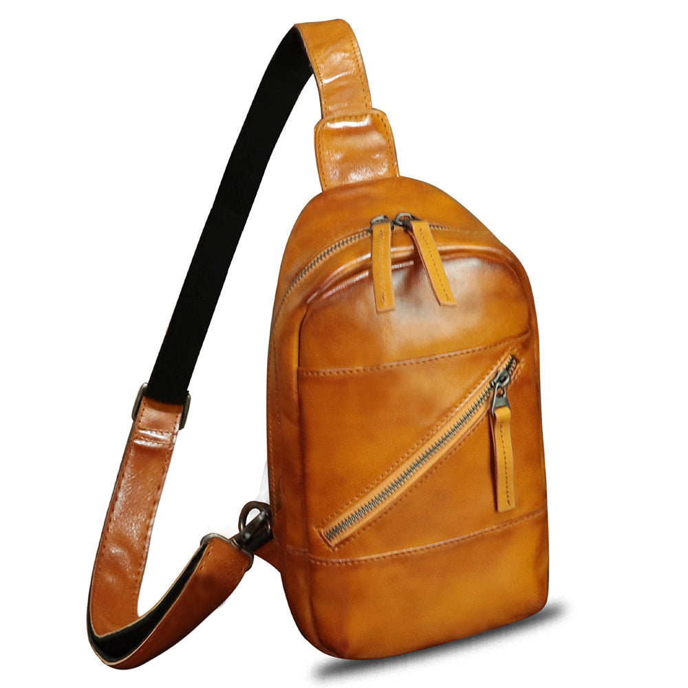 Genuine Leather Sling Bag Men and Women Vintage Handmade  display picture 3
