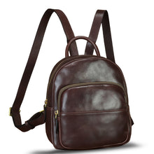 Load image into Gallery viewer, Genuine Leather Backpack Purse for Women Vintage Casual Daypack Handmade Retro Leather Rucksack Knapsack
