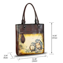 Load image into Gallery viewer, Genuine Leather Shoulder Bag for Women Hand Painted Leather Handbag Handmade Work Tote Bag Casual Hand Purse
