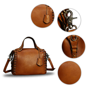 Genuine Leather Purses and Handbags for Women Vintage Handmade Fashion Leather Shoulder Bag Crossbody Satchel with Strap