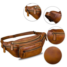 Load image into Gallery viewer, Genuine Leather Fanny Pack for Women and Men Real Leather Sling Bag Crossbody Bag Fashion Waist Bag Chest Purse
