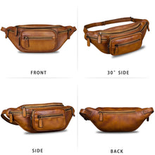 Load image into Gallery viewer, Genuine Leather Fanny Pack for Women and Men Real Leather Sling Bag Crossbody Bag Fashion Waist Bag Chest Purse
